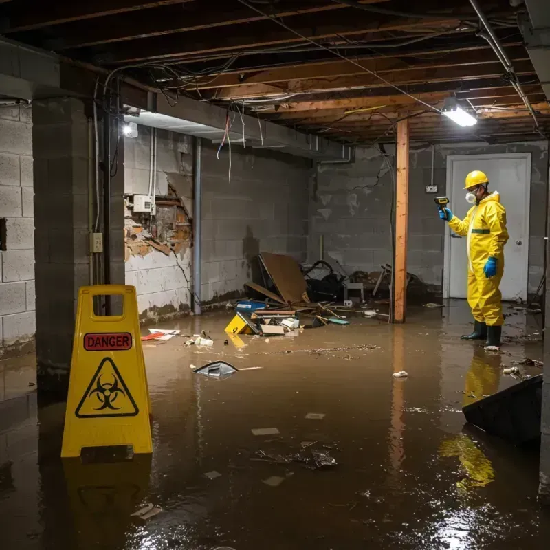 Flooded Basement Electrical Hazard in Whitley County, IN Property