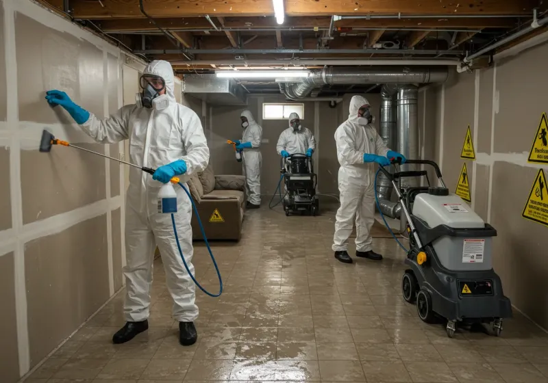 Basement Moisture Removal and Structural Drying process in Whitley County, IN